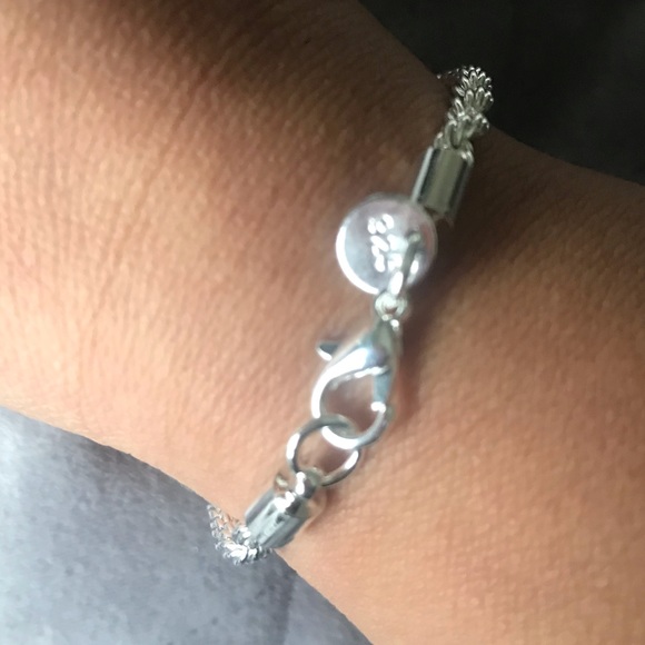 STERLING SILVER .925 twisted chain bracelet - Picture 8 of 9